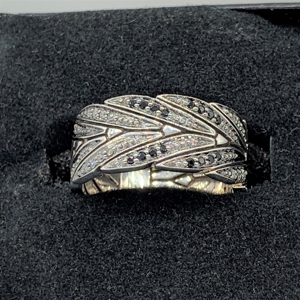 John Hardy Modern Chain Sterling Silver Diamond Ri